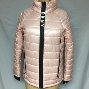 DKNY Sport Logo Puffer Jacket DP8J8282 Rosewater ( Pink) Medium NWT $169